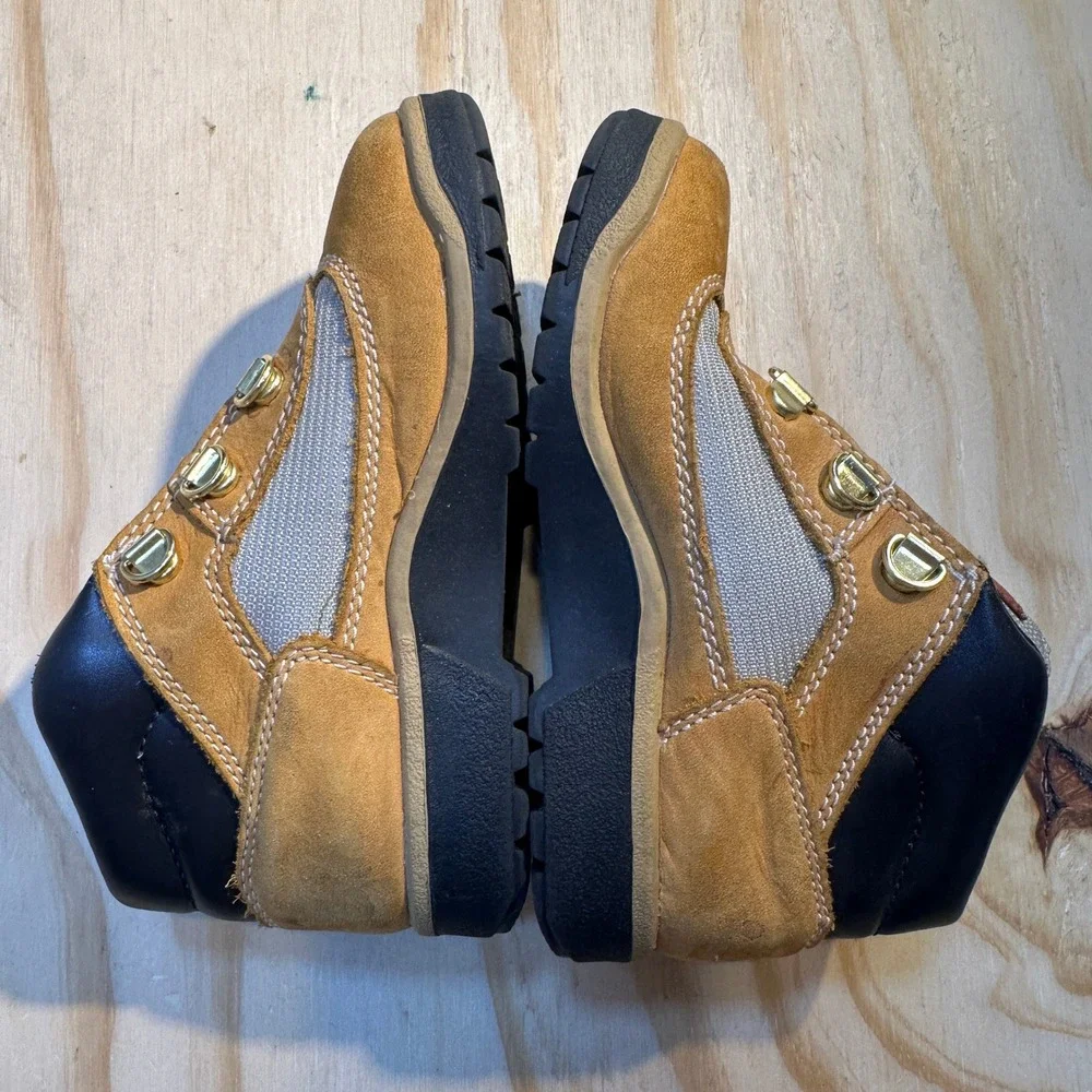 Timberland Kids Field Boots Wheat Nubuck Leather Mesh Outdoor Hiking Shoes 12T